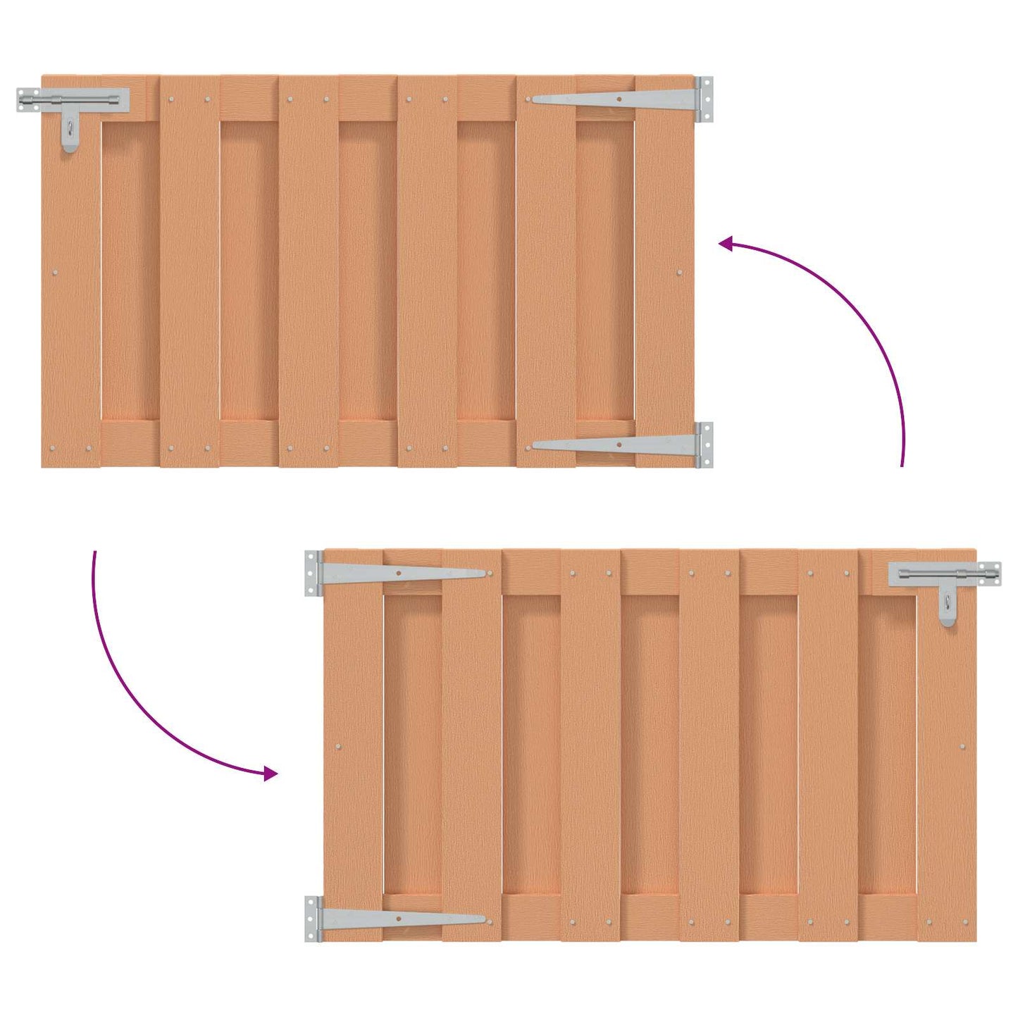 vidaXL Garden Gate 100 x 60 cm WPC and Aluminium Brown 5