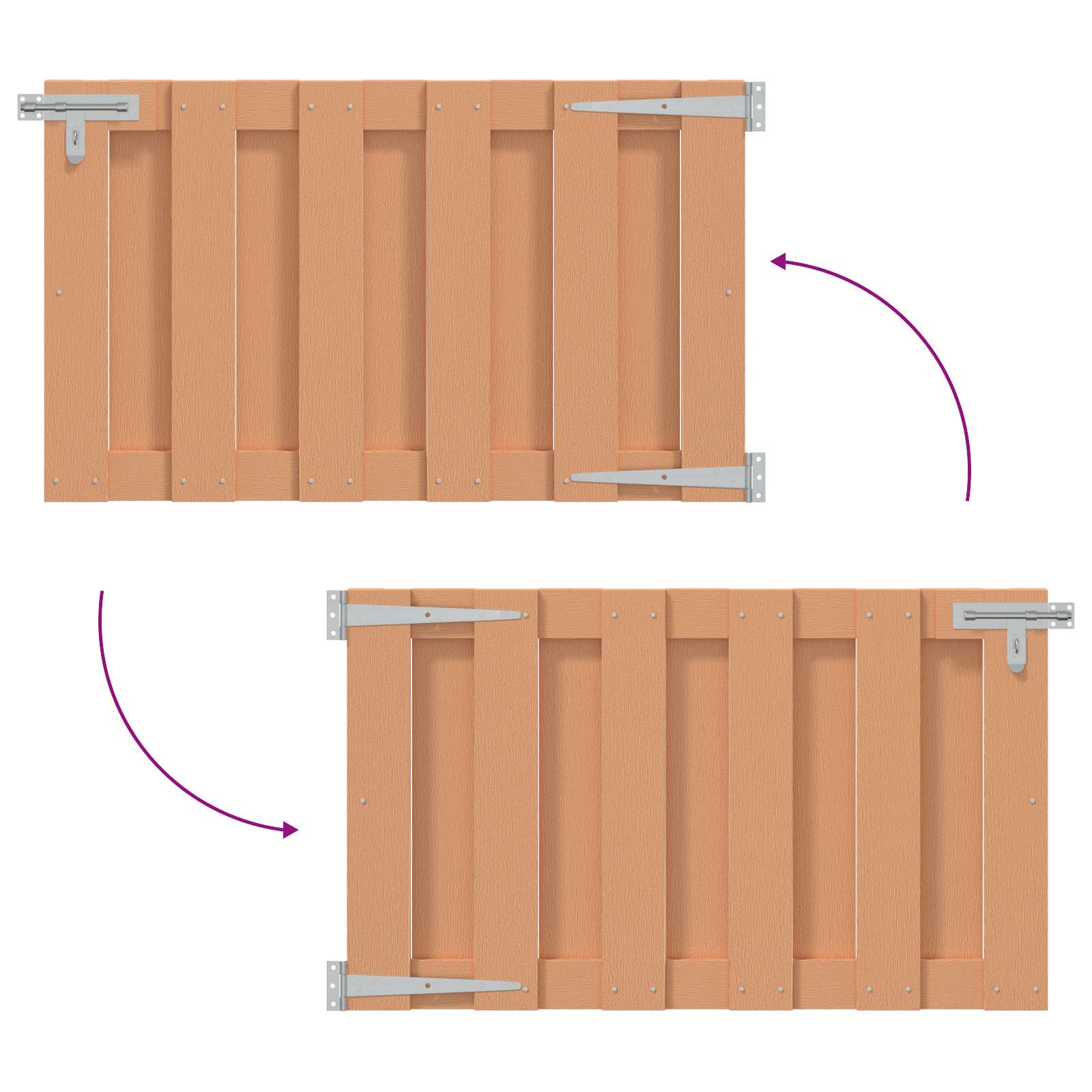 vidaXL Garden Gate 100 x 60 cm WPC and Aluminium Brown 5