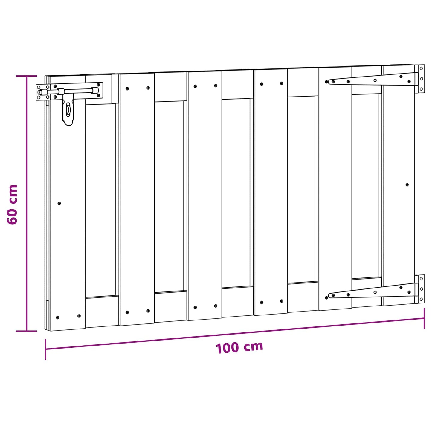 vidaXL Garden Gate 100 x 60 cm WPC and Aluminium Brown 6