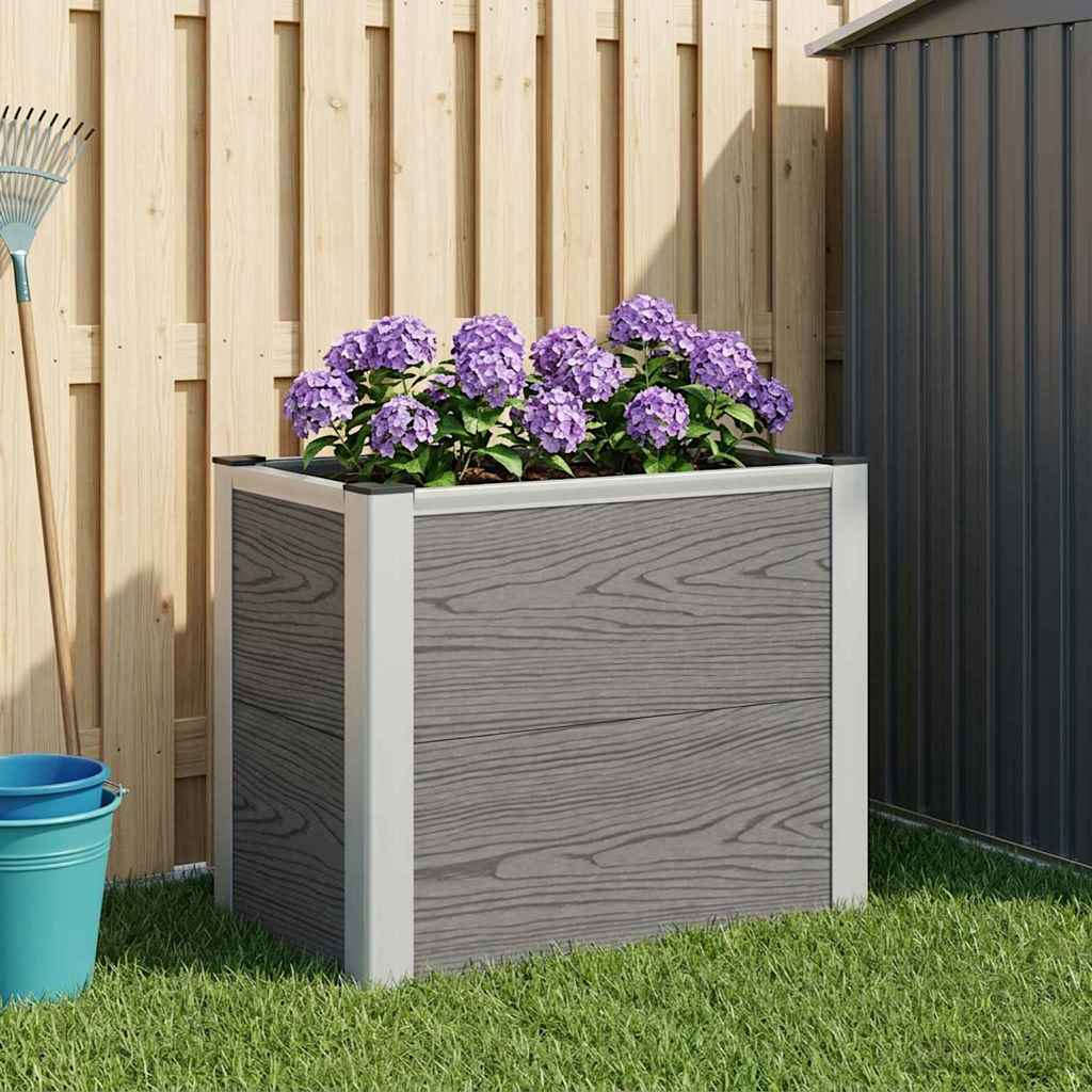 vidaXL Garden Raised Bed Grey 50 x 30 x 42 cm WPC and Aluminium 1