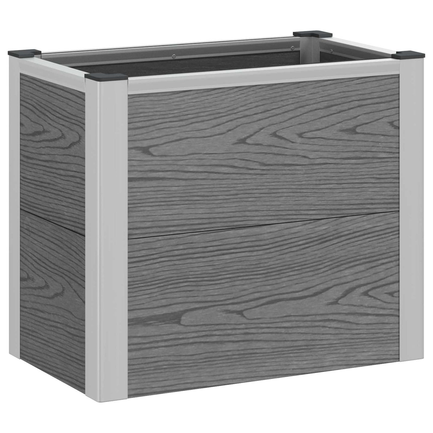 vidaXL Garden Raised Bed Grey 50 x 30 x 42 cm WPC and Aluminium 2