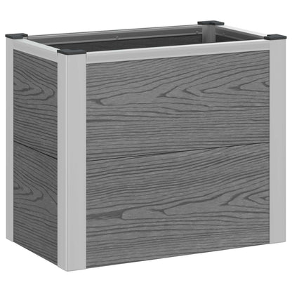 vidaXL Garden Raised Bed Grey 50 x 30 x 42 cm WPC and Aluminium 2