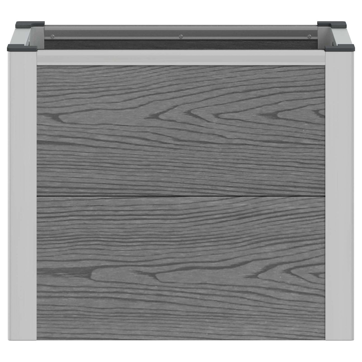 vidaXL Garden Raised Bed Grey 50 x 30 x 42 cm WPC and Aluminium 4