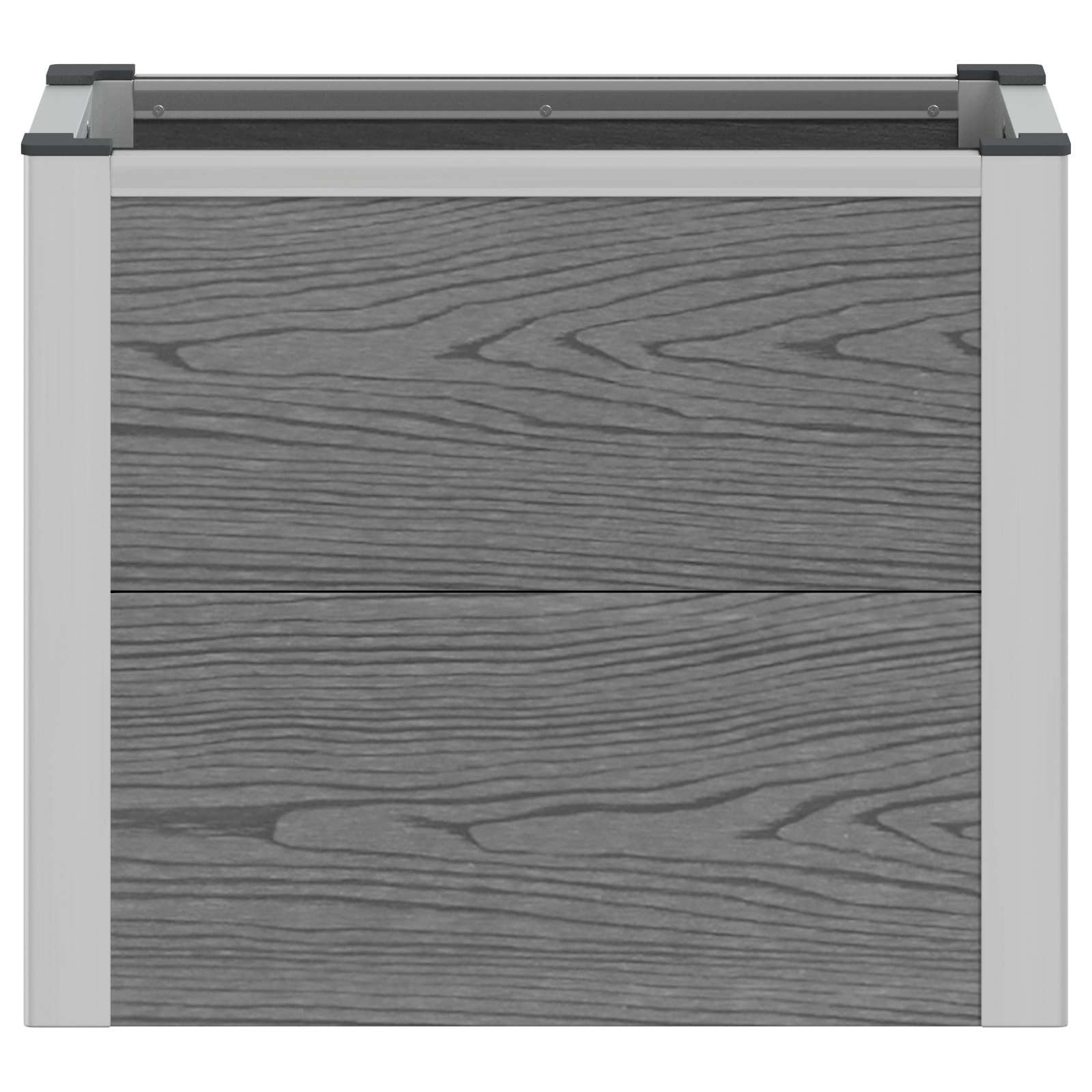 vidaXL Garden Raised Bed Grey 50 x 30 x 42 cm WPC and Aluminium 4