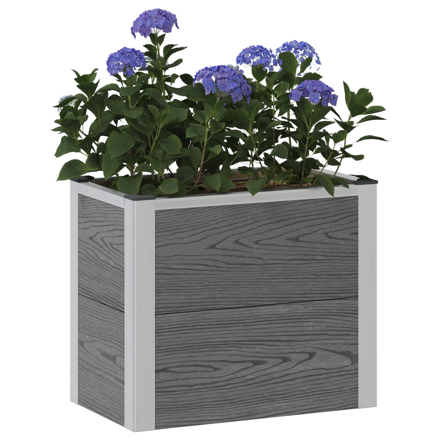 vidaXL Garden Raised Bed Grey 50 x 30 x 42 cm WPC and Aluminium 3