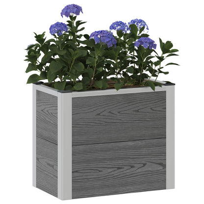 vidaXL Garden Raised Bed Grey 50 x 30 x 42 cm WPC and Aluminium 3