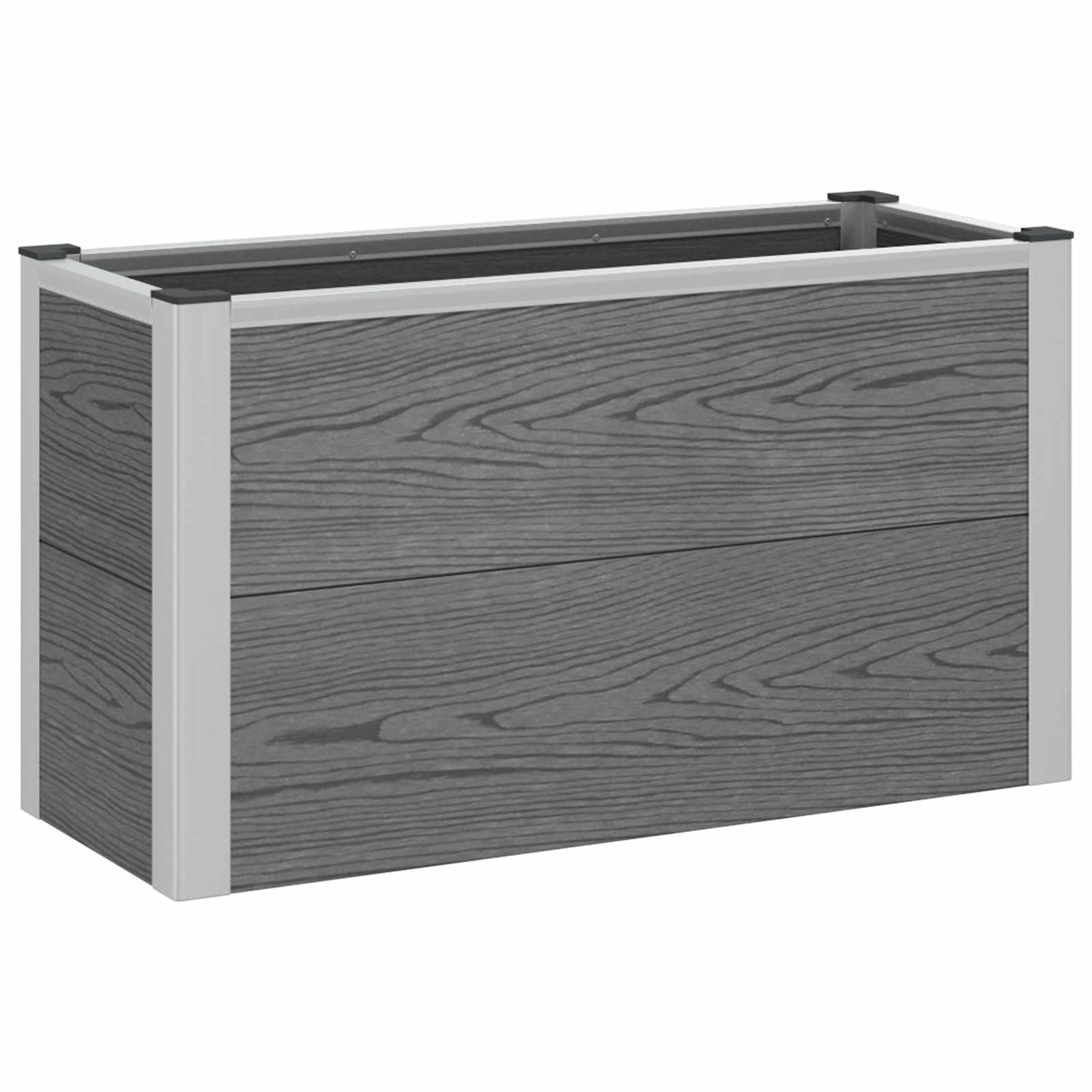 vidaXL Garden Raised Bed Grey 75 x 30 x 42 cm WPC and Aluminium 2