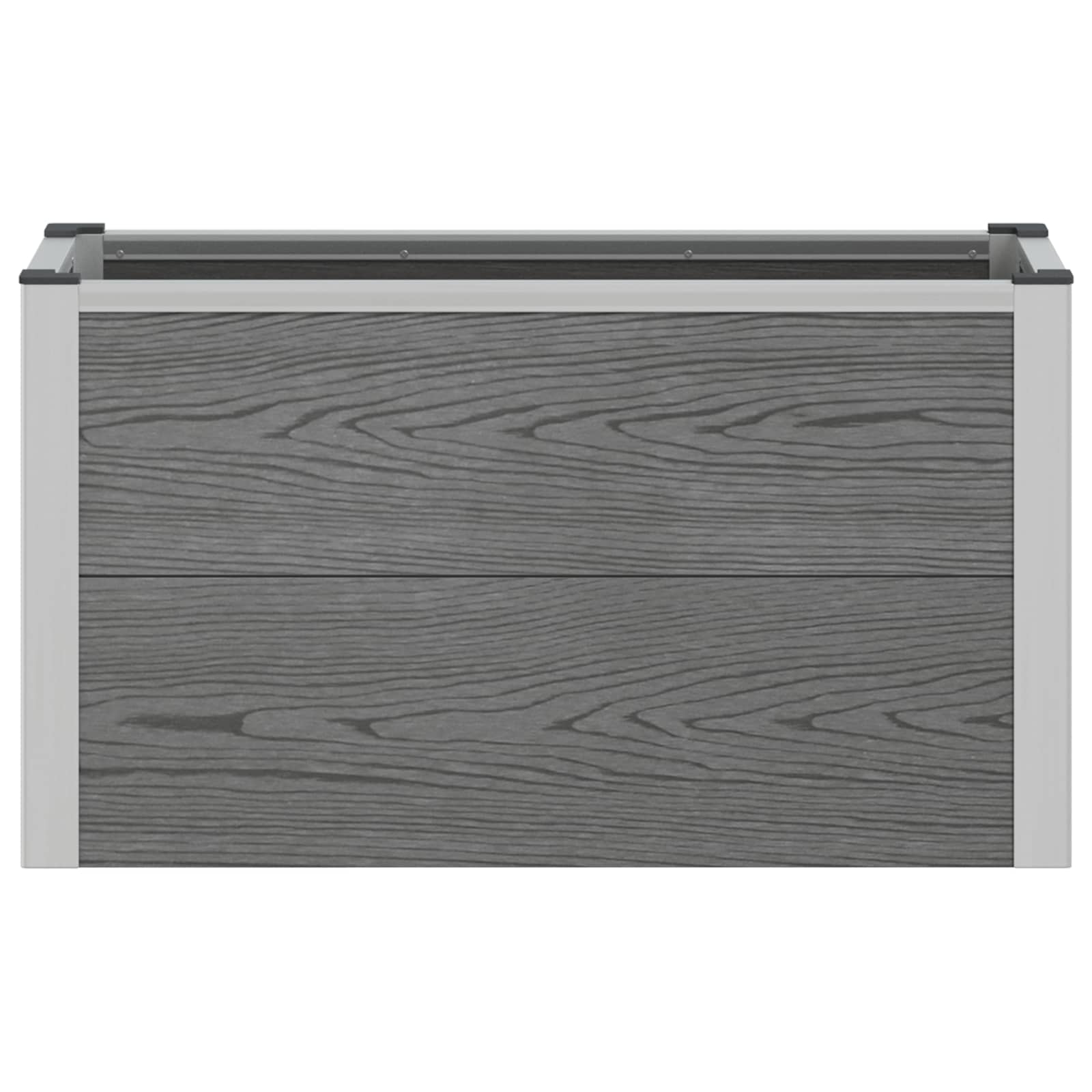 vidaXL Garden Raised Bed Grey 75 x 30 x 42 cm WPC and Aluminium 4