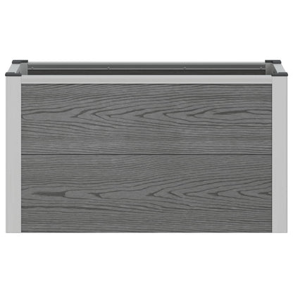 vidaXL Garden Raised Bed Grey 75 x 30 x 42 cm WPC and Aluminium 4