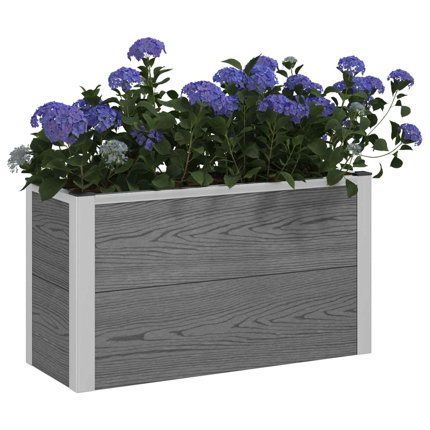 vidaXL Garden Raised Bed Grey 75 x 30 x 42 cm WPC and Aluminium 3