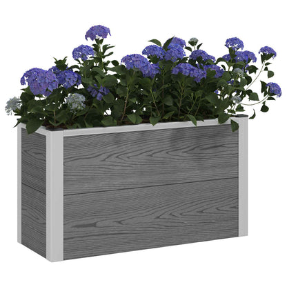 vidaXL Garden Raised Bed Grey 75 x 30 x 42 cm WPC and Aluminium 3