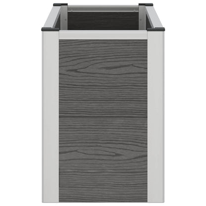 vidaXL Garden Raised Bed Grey 75 x 30 x 42 cm WPC and Aluminium 5