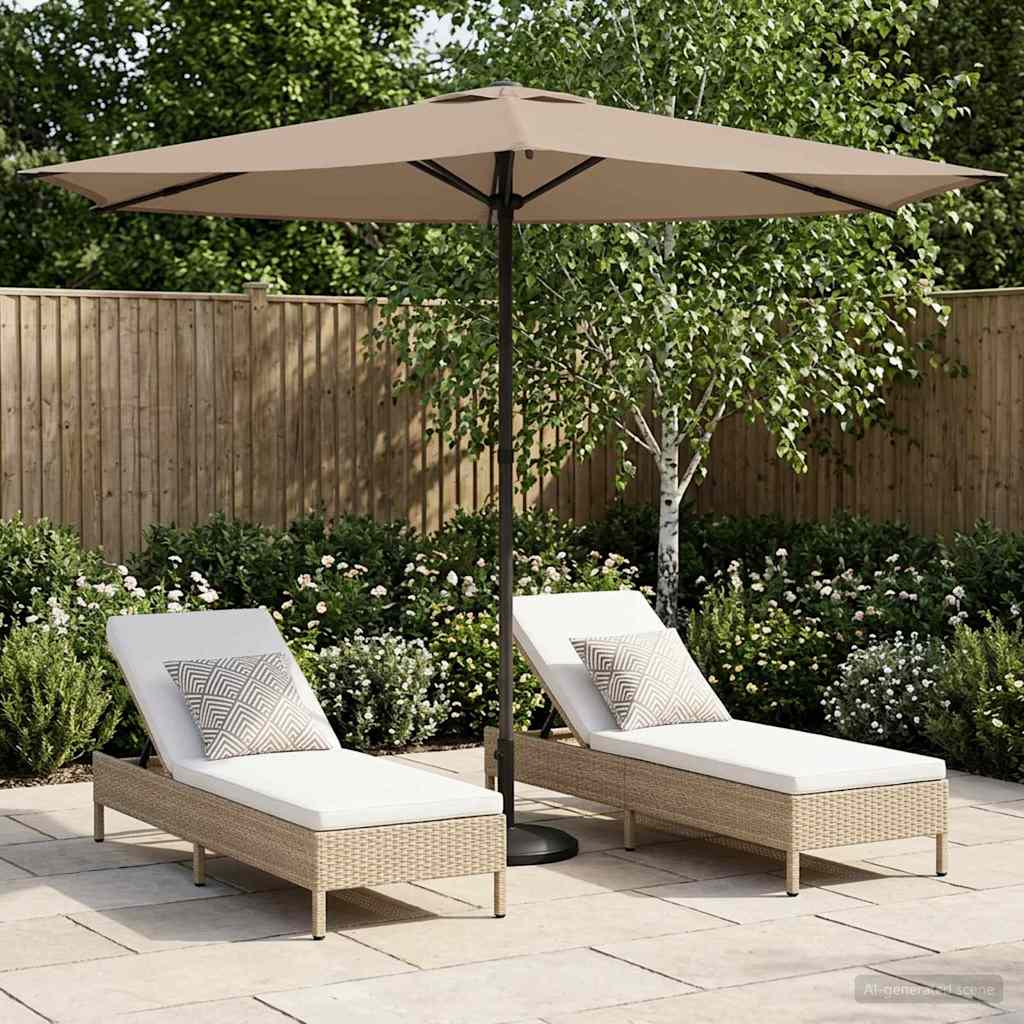 Garden Parasol Rectangular 2.7 x 2.7 m Polyester without Base Taupe