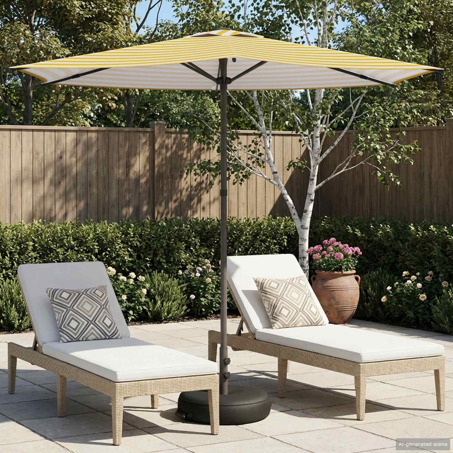vidaXL Garden Parasol 270 x 270 cm Polyester Rectangular 1