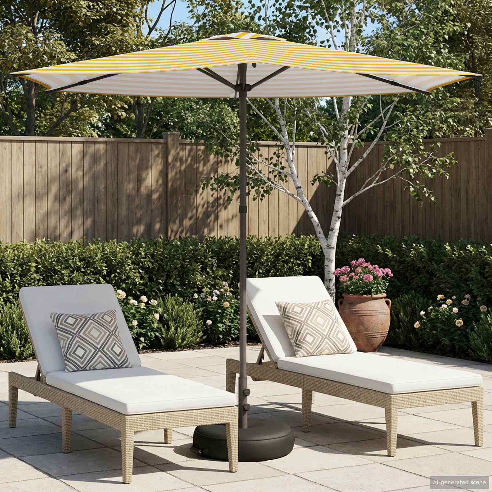 vidaXL Garden Parasol 270 x 270 cm Polyester Rectangular 1