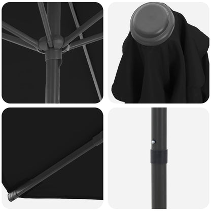 vidaXL Garden Parasol 300 x 300 cm Polyester Rectangular Black 5