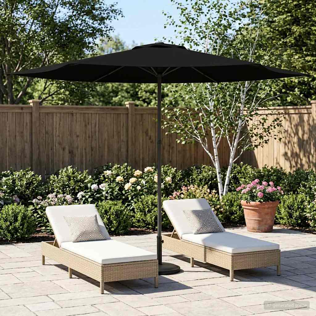 vidaXL Garden Parasol 300 x 300 cm Polyester Rectangular Black 1