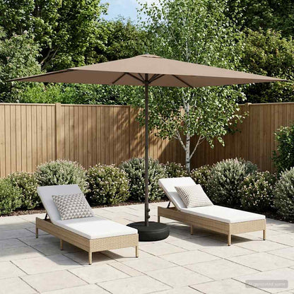 vidaXL Garden Parasol with Base Rectangular 2 x 3 m Polyester Taupe 1