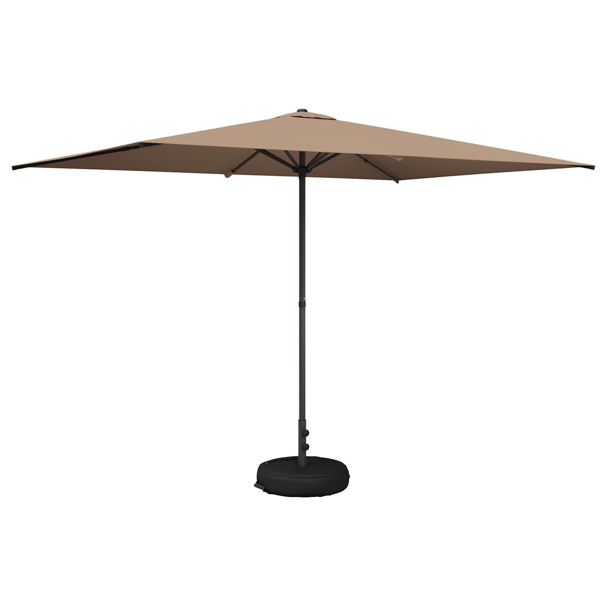 vidaXL Garden Parasol with Base Rectangular 2 x 3 m Polyester Taupe 2