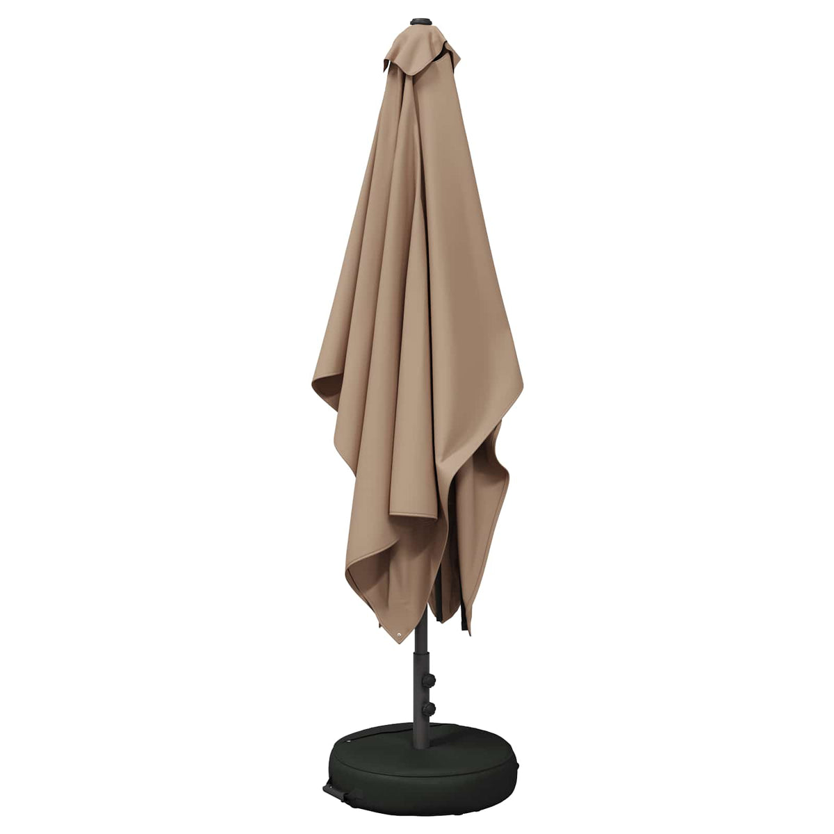 vidaXL Garden Parasol with Base Rectangular 2 x 3 m Polyester Taupe 3