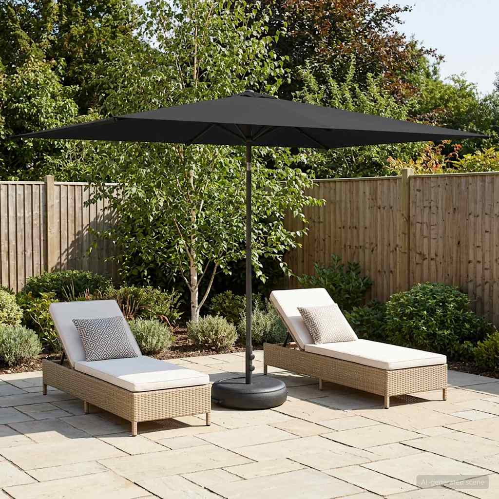 vidaXL Garden Parasol with Base 200 x 300 cm Polyester Rectangular 1