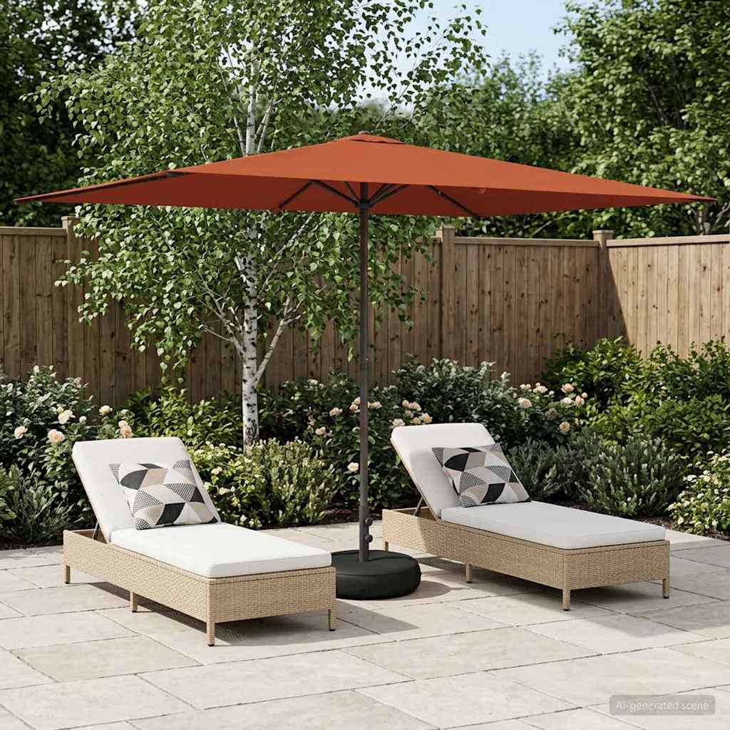 vidaXL Garden Parasol with Base 200 x 300 cm Polyester Rectangular 1