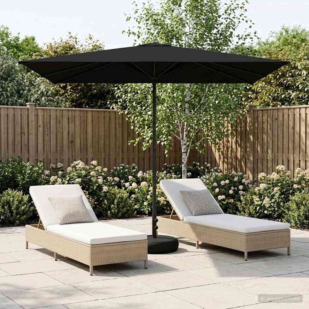 vidaXL Garden Parasol with Base 200 x 300 cm Polyester Rectangular 1