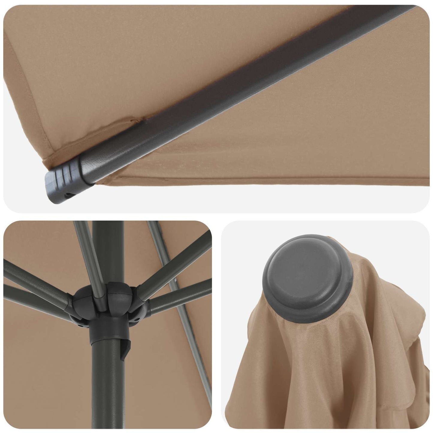 vidaXL Garden Parasol with Base 230 x 230 cm Polyester Rectangular 5