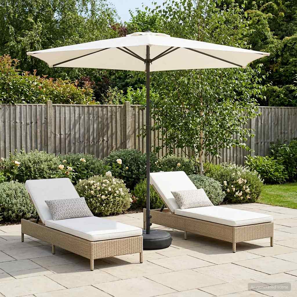 vidaXL Garden Parasol with Base 270 x 270 cm Polyester Rectangular 1