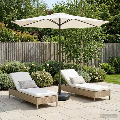 vidaXL Garden Parasol with Base 270 x 270 cm Polyester Rectangular 1