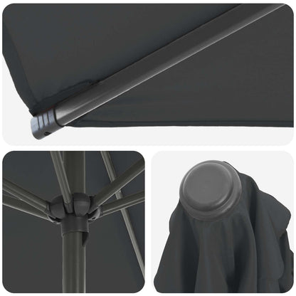 vidaXL Garden Parasol with Base 270 x 270 cm Polyester Rectangular 5
