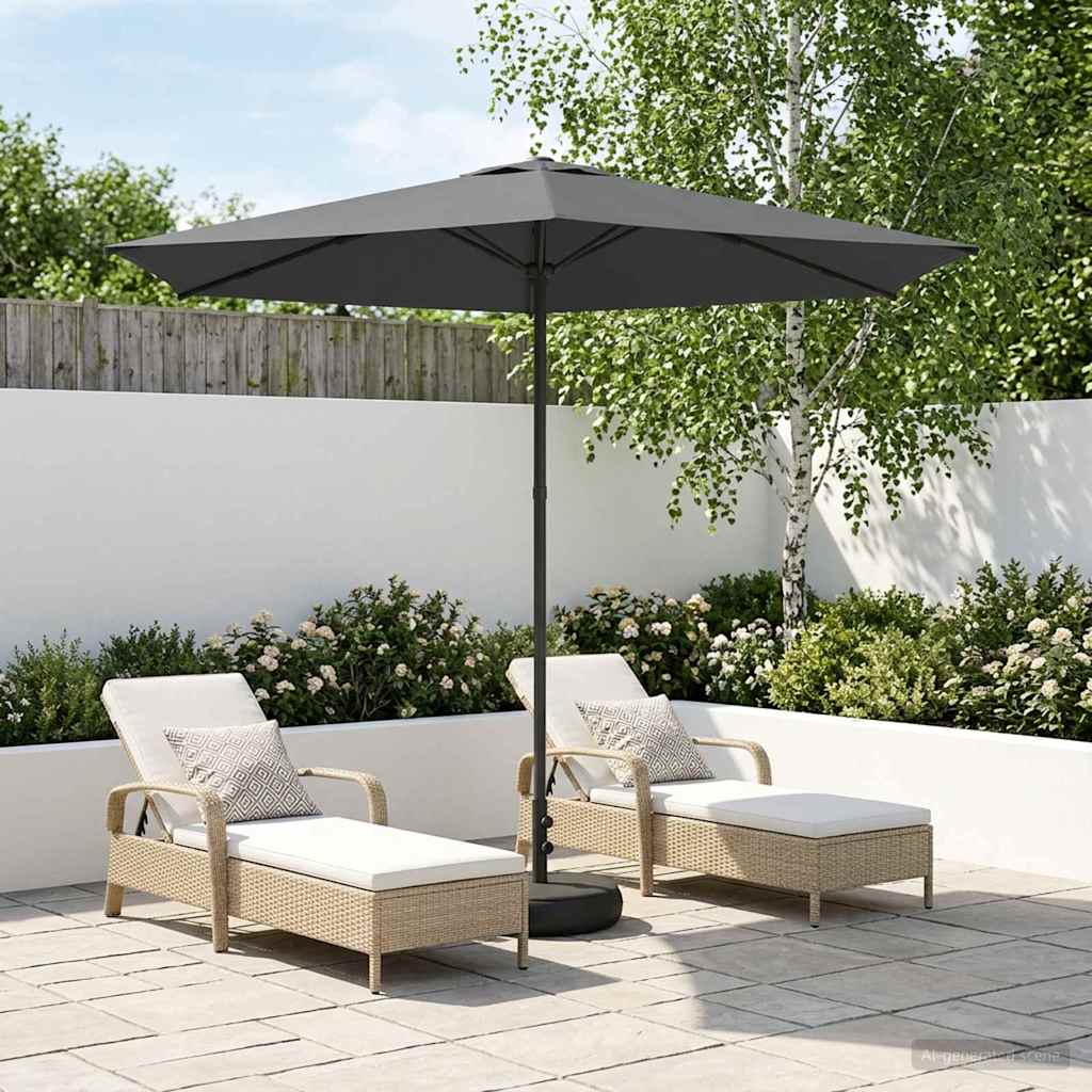 vidaXL Garden Parasol with Base 270 x 270 cm Polyester Rectangular 1