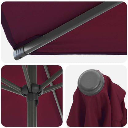 vidaXL Garden Parasol with Base 270 x 270 cm Polyester Rectangular 5
