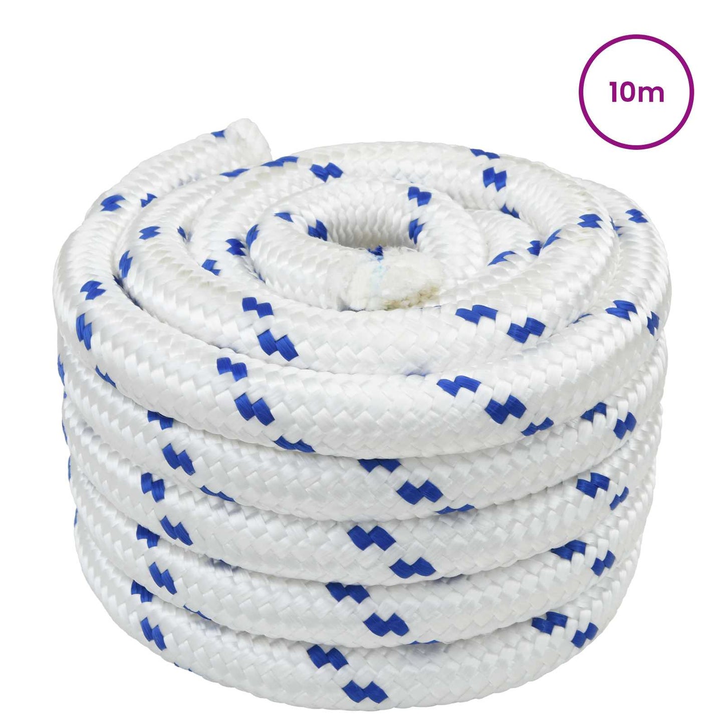 vidaXL Boat Rope 4 mm 10 m White and Blue 2