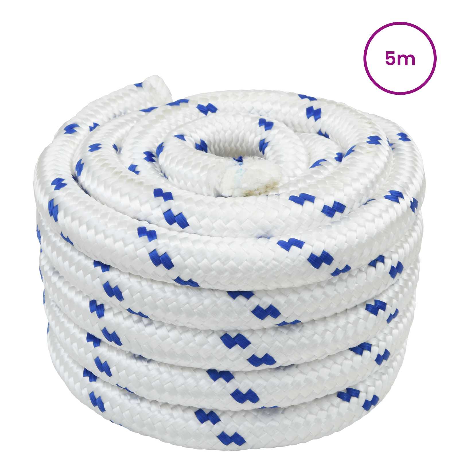 vidaXL Boat Rope 6 mm 5 m White and Blue 2