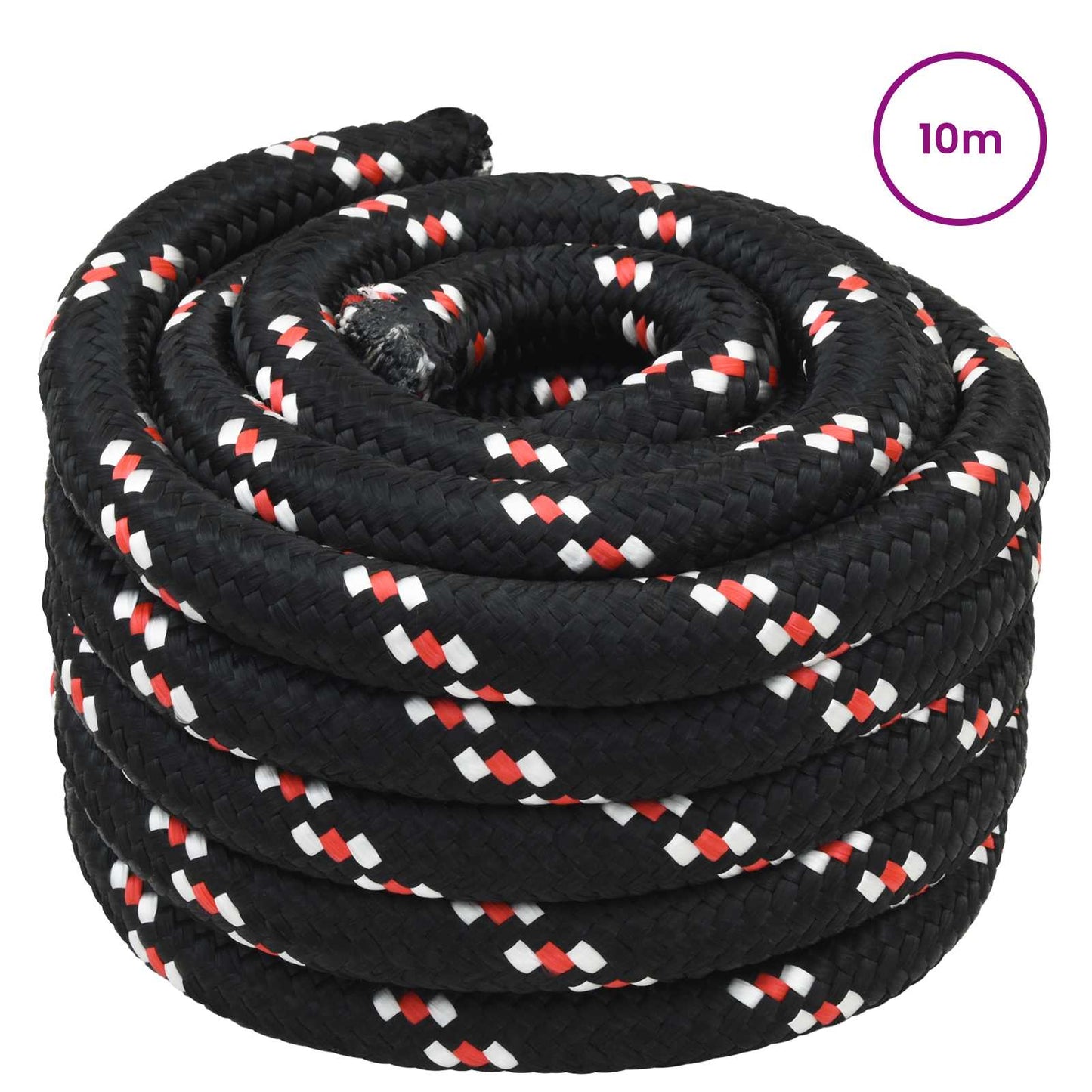 vidaXL Boat Rope 4 mm 10 m Black and Red 2