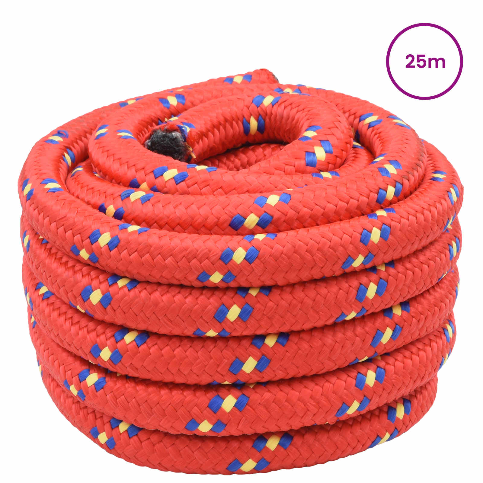 vidaXL Boat Rope 3 mm 25 m Red PP 2