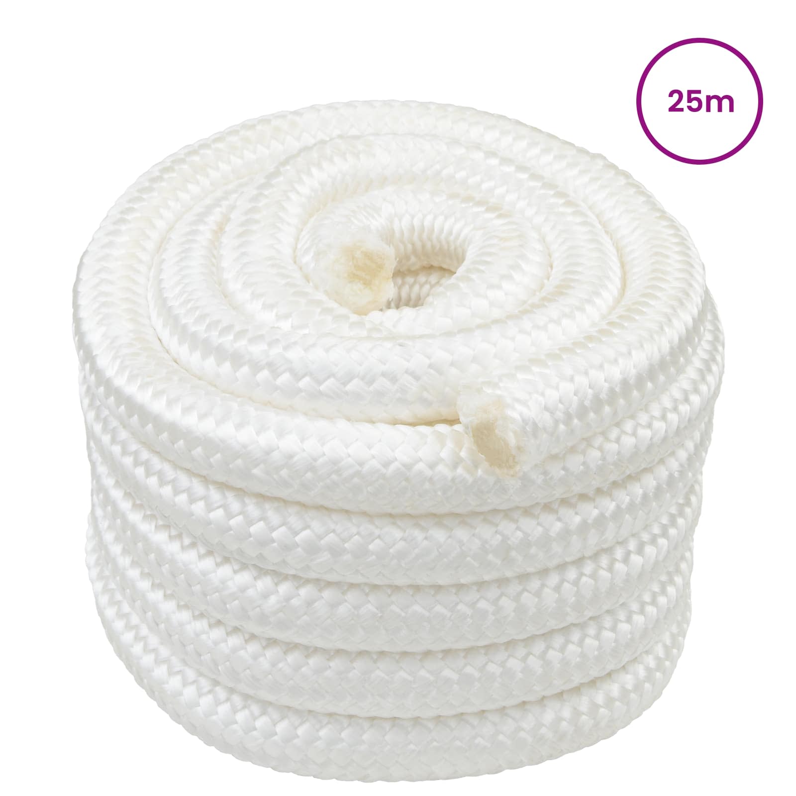 vidaXL Boat Rope 3 mm 25 m Full White PP 2