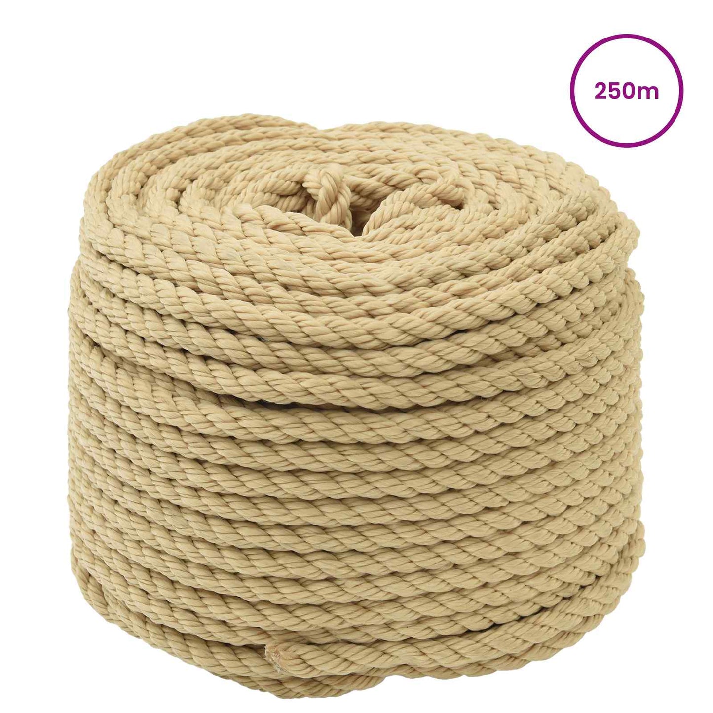 vidaXL Boat Rope 8 mm 250 m Natural 2