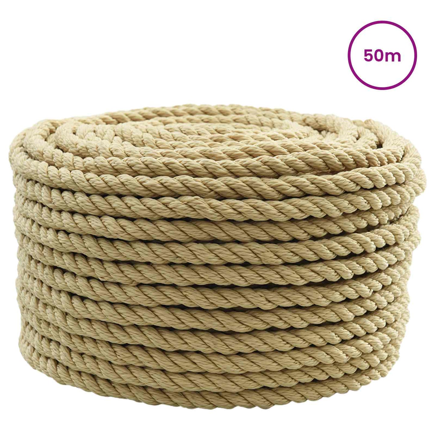 vidaXL Boat Rope 16 mm 50 m Natural 2