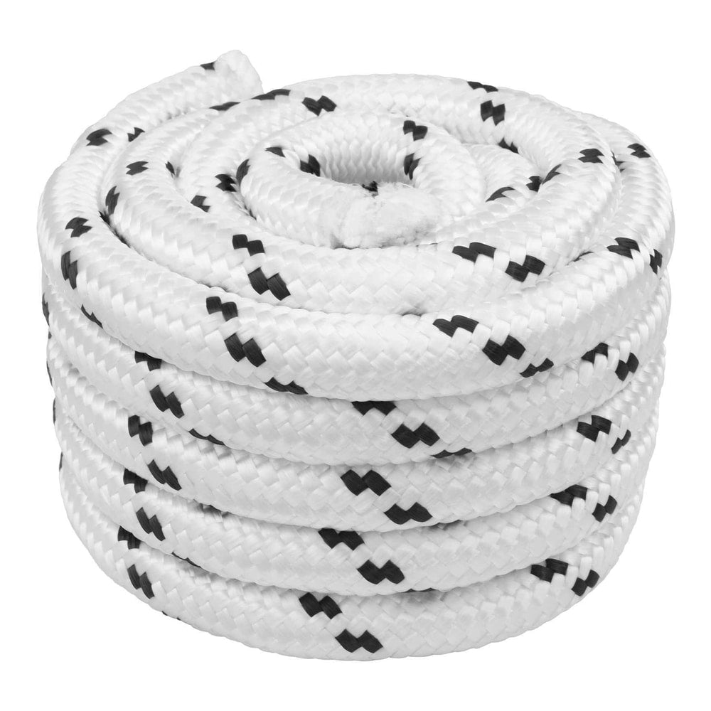 Braided Rope Coil Boat Line Polyester White Length 50 m 25 mm