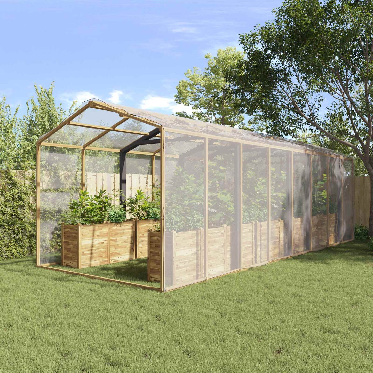 vidaXL Plant Cover Transparent 8 x 8 m PE 1