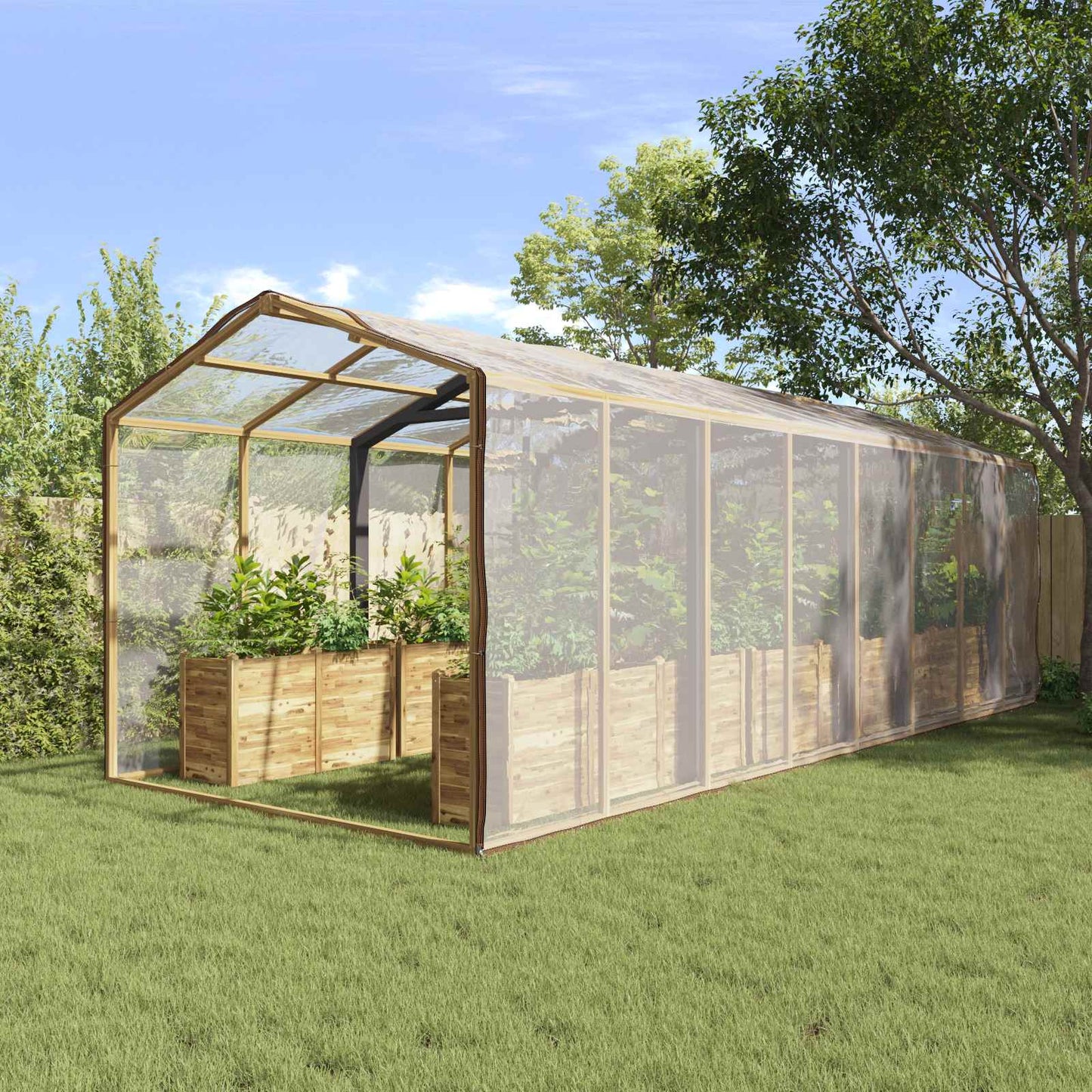 vidaXL Plant Cover Transparent 8 x 8 m PE 1