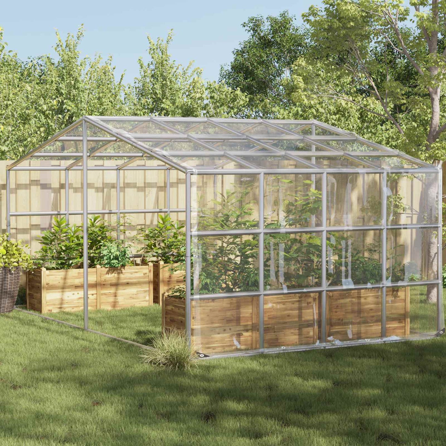 vidaXL Plant Cover Transparent 4 x 6 m PVC 1