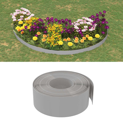vidaXL Garden Edging 25 m 20 cm PE Grey 1