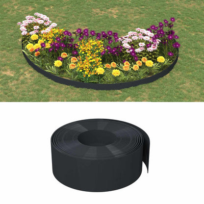 vidaXL Garden Edging 25 m 20 cm PE Black 1
