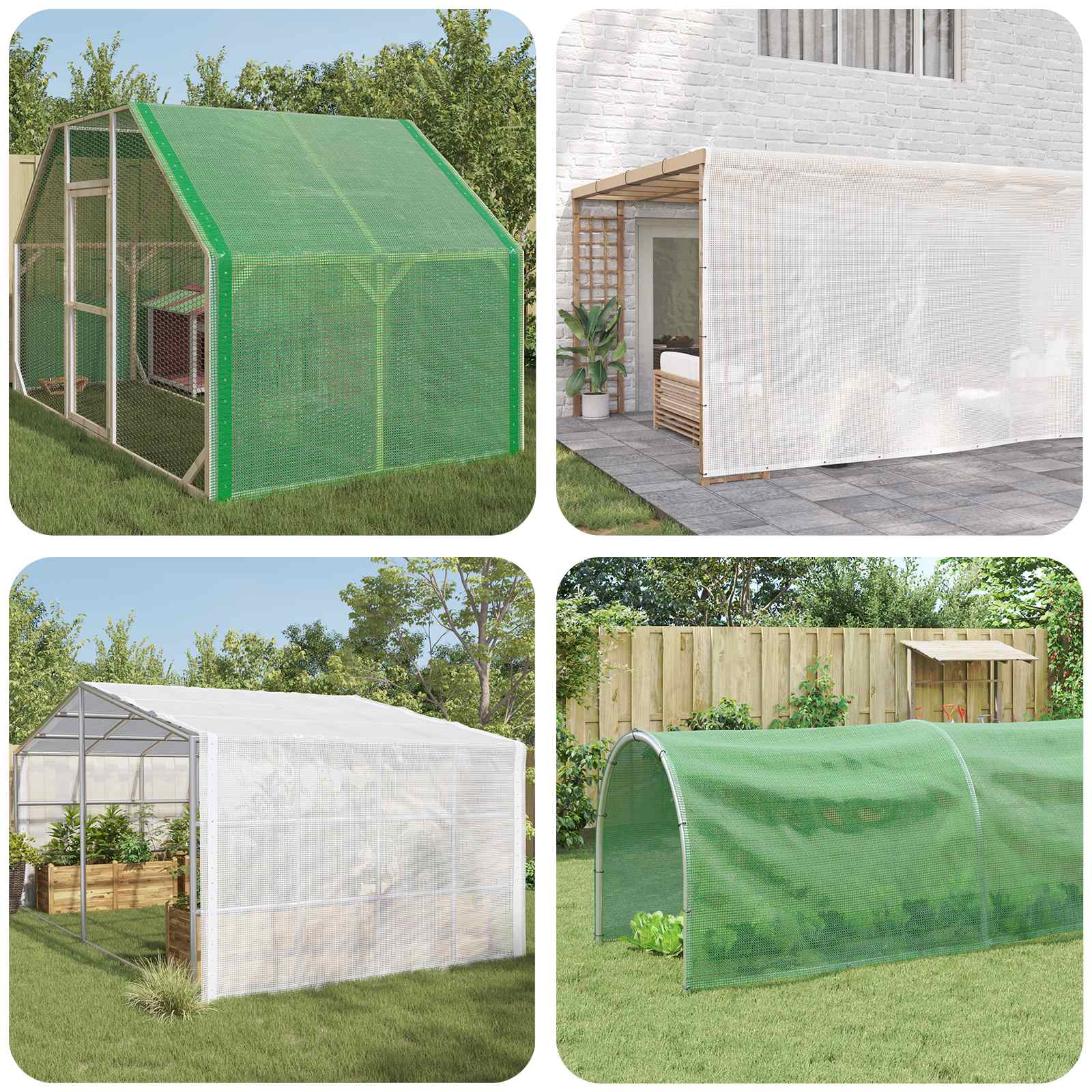 vidaXL Tarpaulin with Eyelets Green 4 x 8 m 260 gsm PE 1