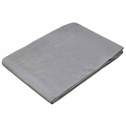 vidaXL Tarpaulin with Eyelets Light Grey 8 x 12 m 90 gsm PE 3