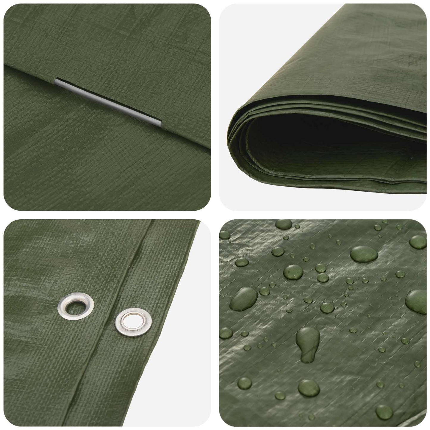 vidaXL Tarpaulin with Eyelets Green 8 x 12 m 90 gsm PE 4