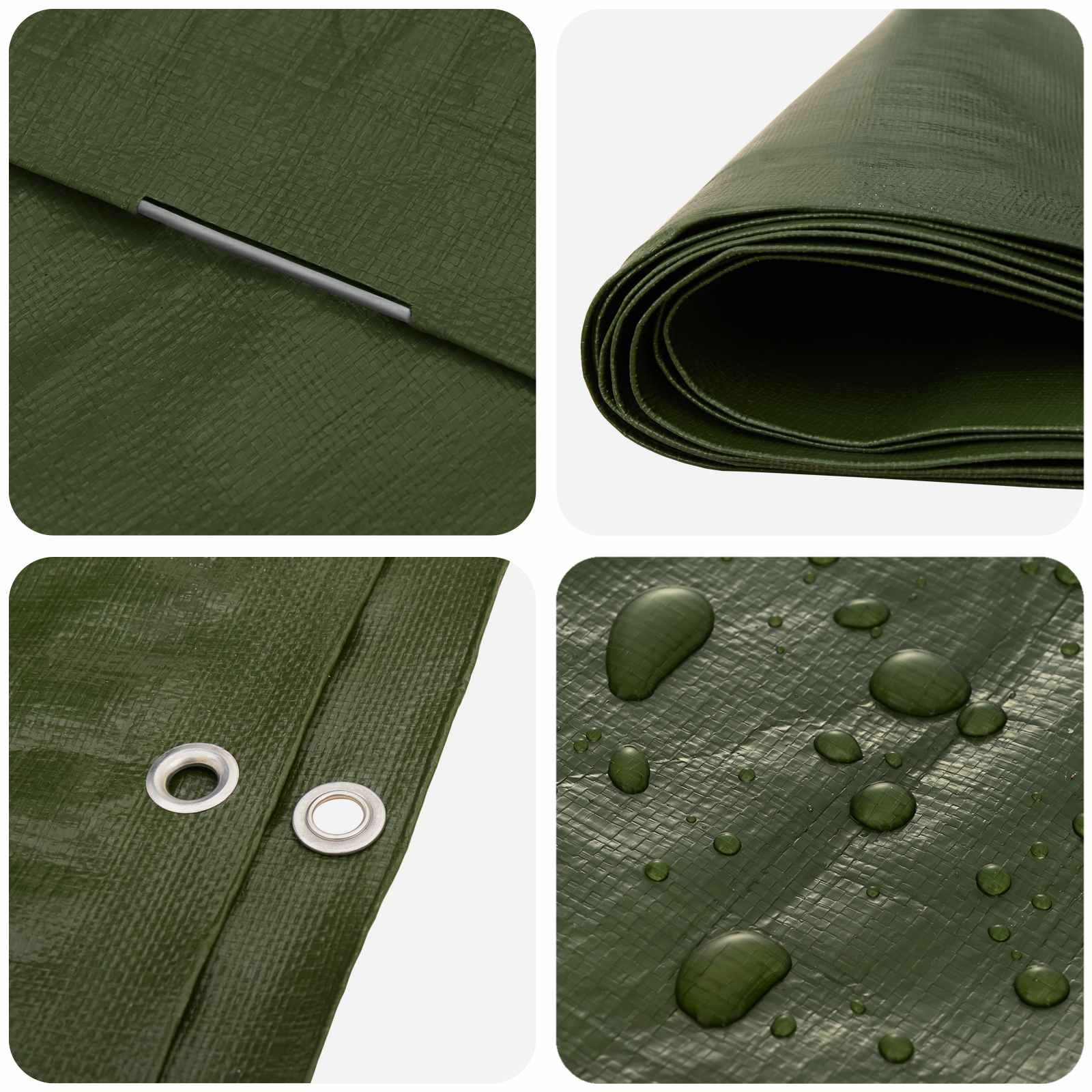 vidaXL Tarpaulin with Eyelets Green 6 x 10 m 180 gsm PE 4